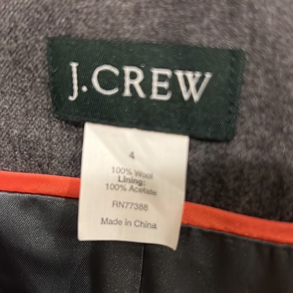 J Crew Grey Wool Ruffled Jacket Sz 4 - Picture 3 of 3